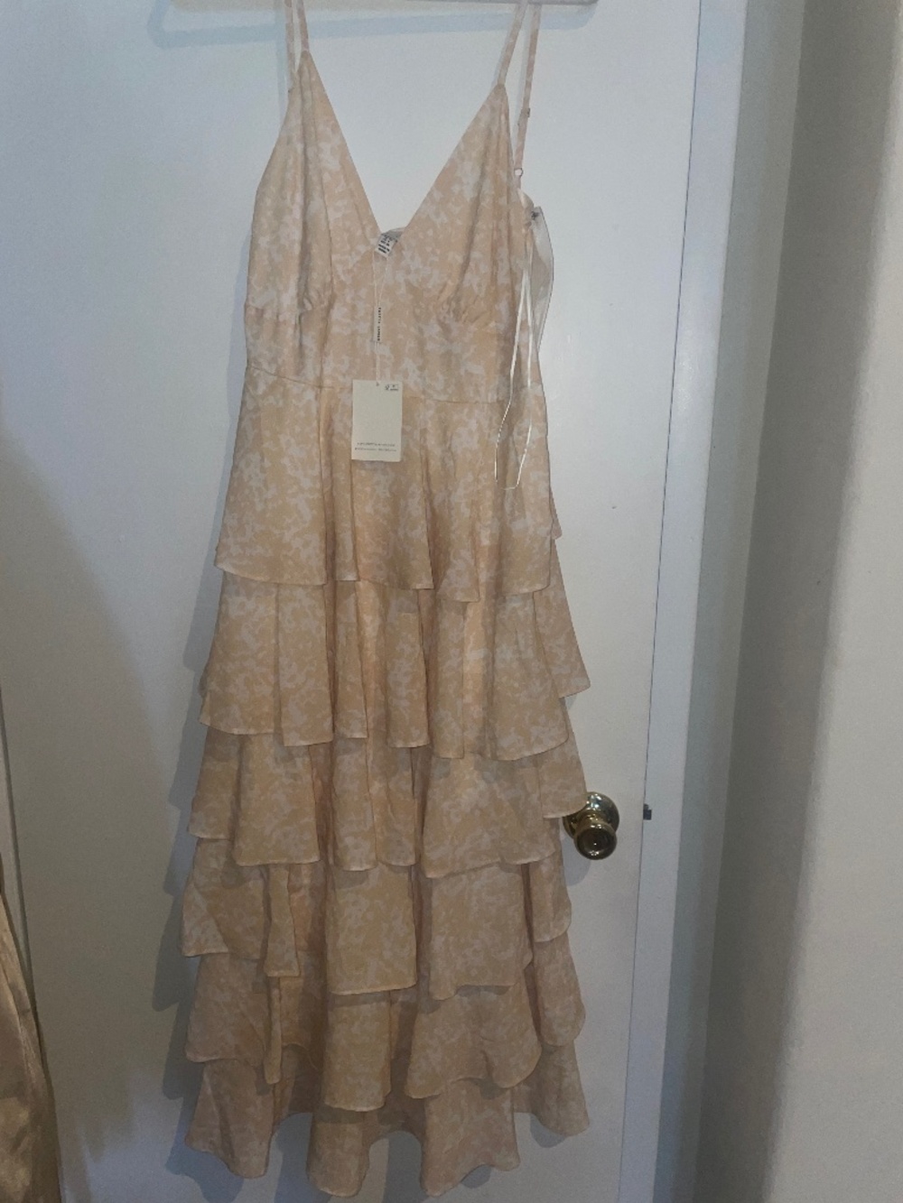 Pretty Lavish Tiered Yellow/White Dot Dress